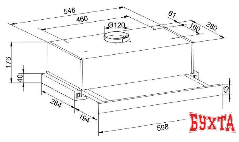 Кухонная вытяжка ZorG Slim 850 60 M (черный) 2