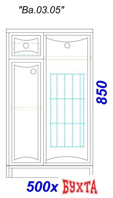 Мебель для ванных комнат Aqwella Тумба Barcelona 50 Ba.03.05 (белый) 3