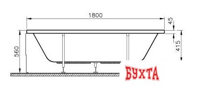 Ванна Vitra Neon 180x80 3