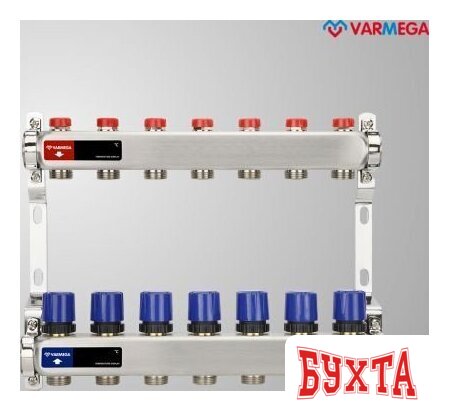Запорная арматура Varmega Коллекторная группа для отопления ВР 1", на 10 контуров 3/4" EK VM15510 1