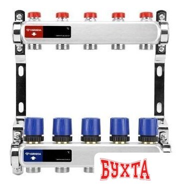 Запорная арматура Varmega Коллекторная группа для отопления ВР 1", на 5 контуров 3/4" EK VM15505 5
