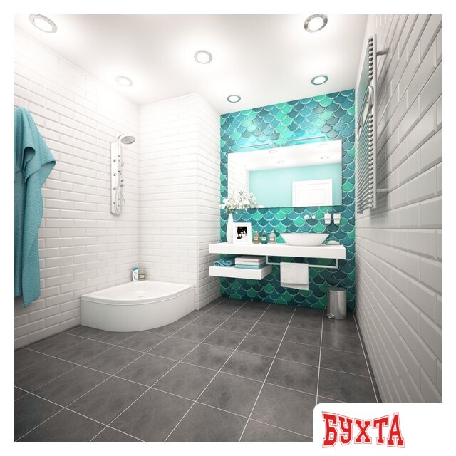 Душевой поддон Метакам Classic S 90x90 АПS_011741 (закругленный) 2
