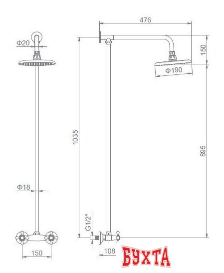 Верхний душ Ledeme L2408 2