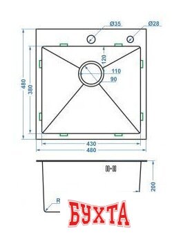 Кухонная мойка Futur FK 4848 ECO (Satin) Embossing 5