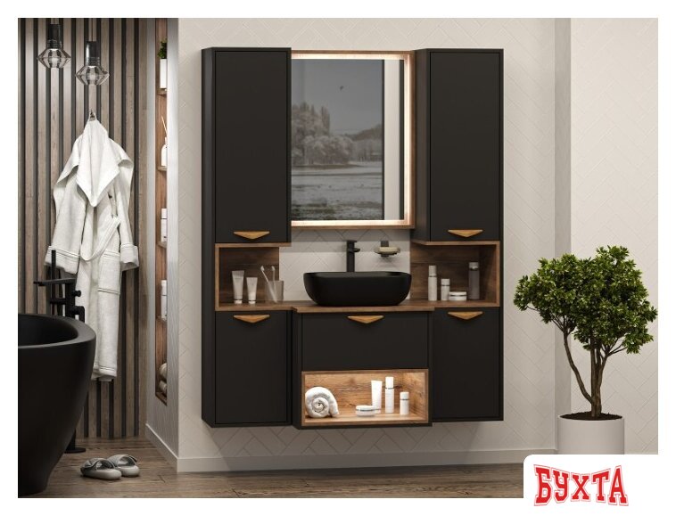 Мебель для ванных комнат Brevita Шкаф-пенал для ванной Bergen 35 BER-05035-02-19-ПоЛ 5