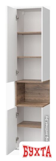 Мебель для ванных комнат Brevita Шкаф-пенал для ванной Bergen 35 BER-05035-01-19-ПоЛ (белый/темное дерево) 4