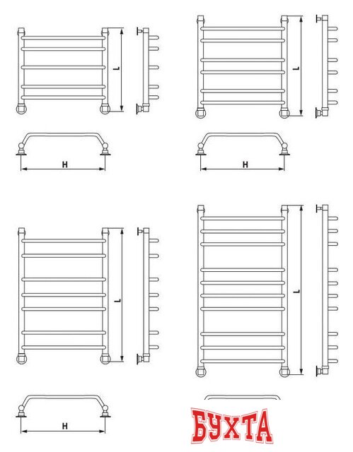 Полотенцесушитель Luxon N 80x40 3