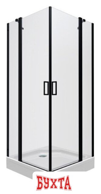 Душевой уголок Triton Тау-Блэк 90x90 (черный, с поддоном) 1