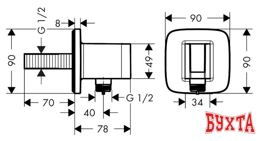 Шланговое подключение Hansgrohe Fixfit Porter E 26485000 2