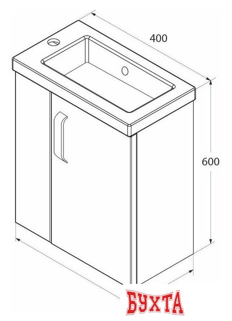 Мебель для ванных комнат IDDIS Тумба под умывальник Torr 40 TOR40W1i95 3