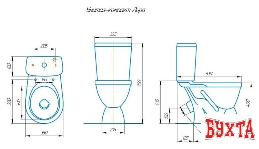 Унитаз напольный Rosa Лира Люкс (белый) 2