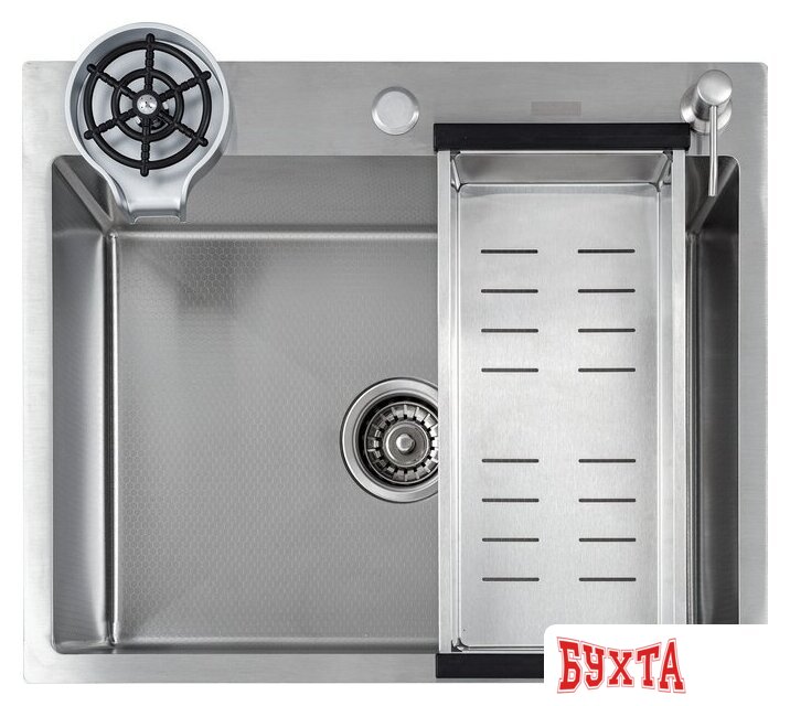 Кухонная мойка Futur FK 5050 Eco Embossing Pop-up Rinzer plus (Satin)