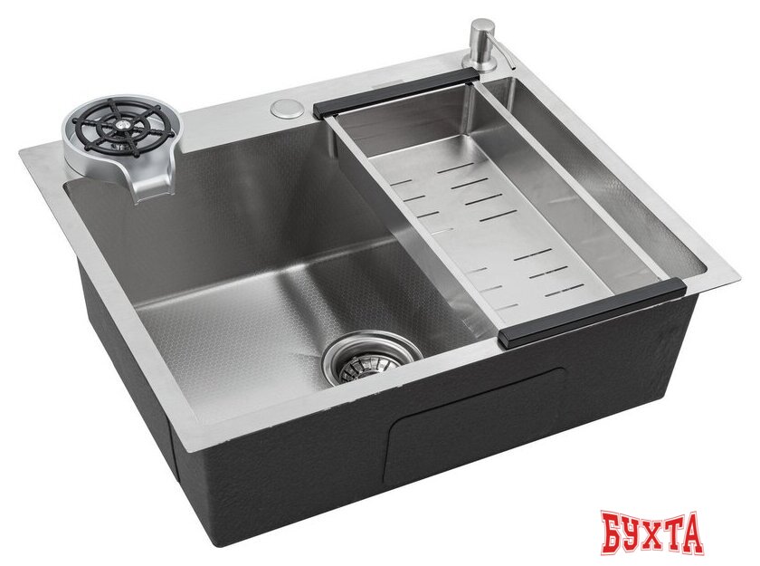 Кухонная мойка Futur FK 5050 Eco Embossing Pop-up Rinzer plus (Satin) 2