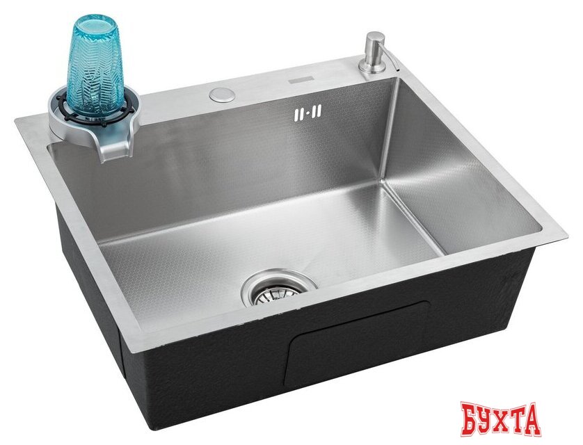 Кухонная мойка Futur FK 5050 Eco Embossing Pop-up Rinzer plus (Satin) 4