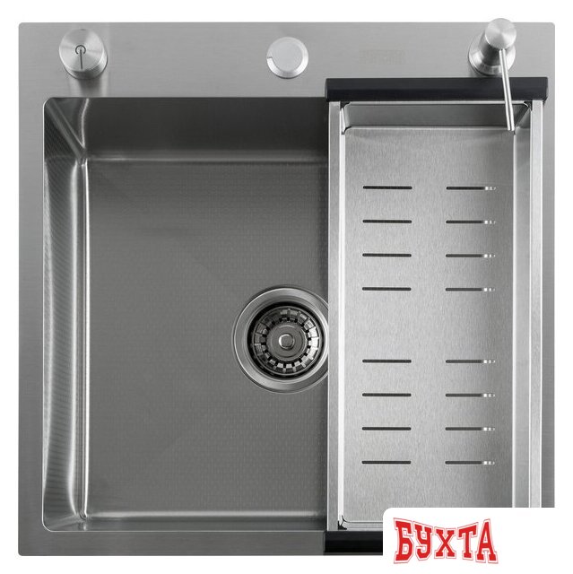 Кухонная мойка Futur FK 5050 Eco Embossing Pop-up Mixer plus (Satin) 3