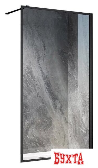 Душевая стенка Veconi 70x200 KR81B-70-01-C8 (стекло прозрачное/черный) 1