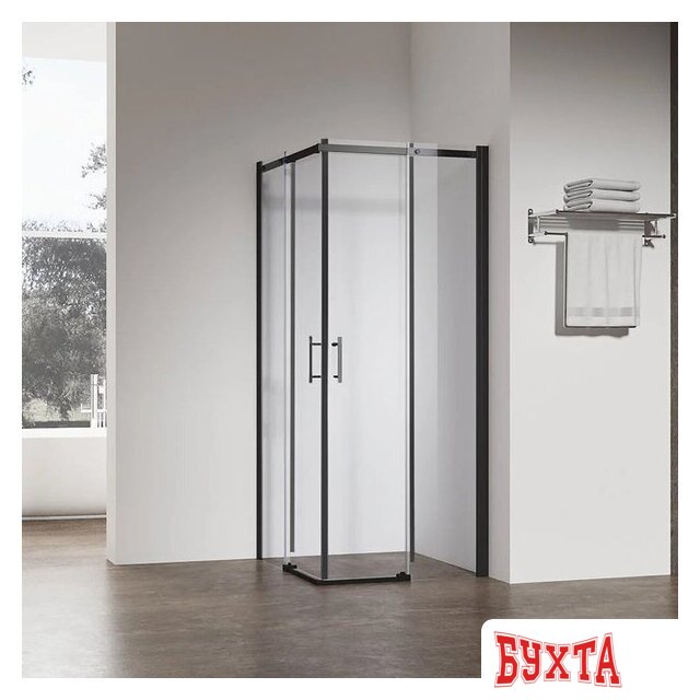 Душевой уголок Veconi 90x90 RV50B-9090-01-C8 (стекло прозрачное/черный) 2