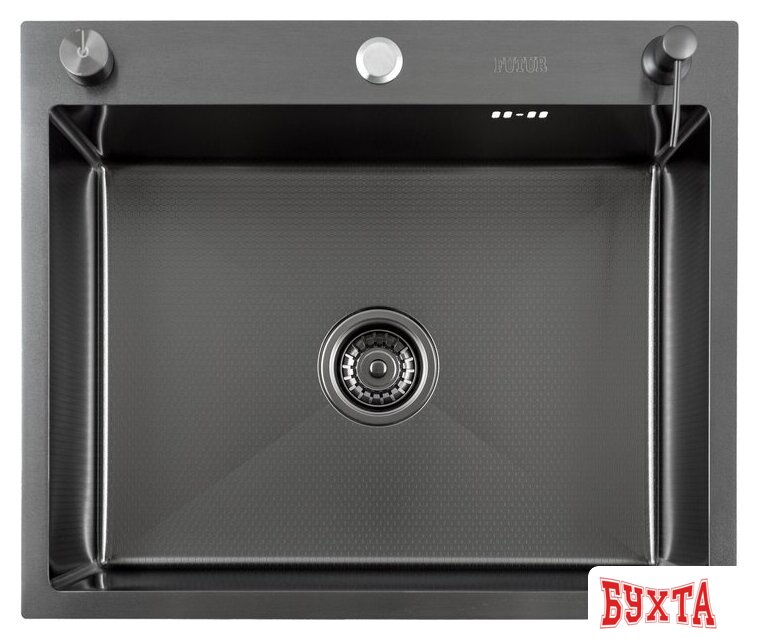 Кухонная мойка Futur FK 6050 Eco Embossing Pop-up Roll plus (Black Nano) 5