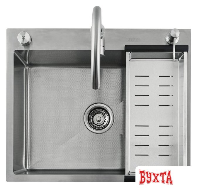 Кухонная мойка Futur FK 6050 Eco Embossing Pop-up Mixer plus (Satin) 2