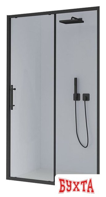 Душевая дверь Veconi E1 140x195 E1-B-140-01-C9 (стекло прозрачное/черный матовый) 1