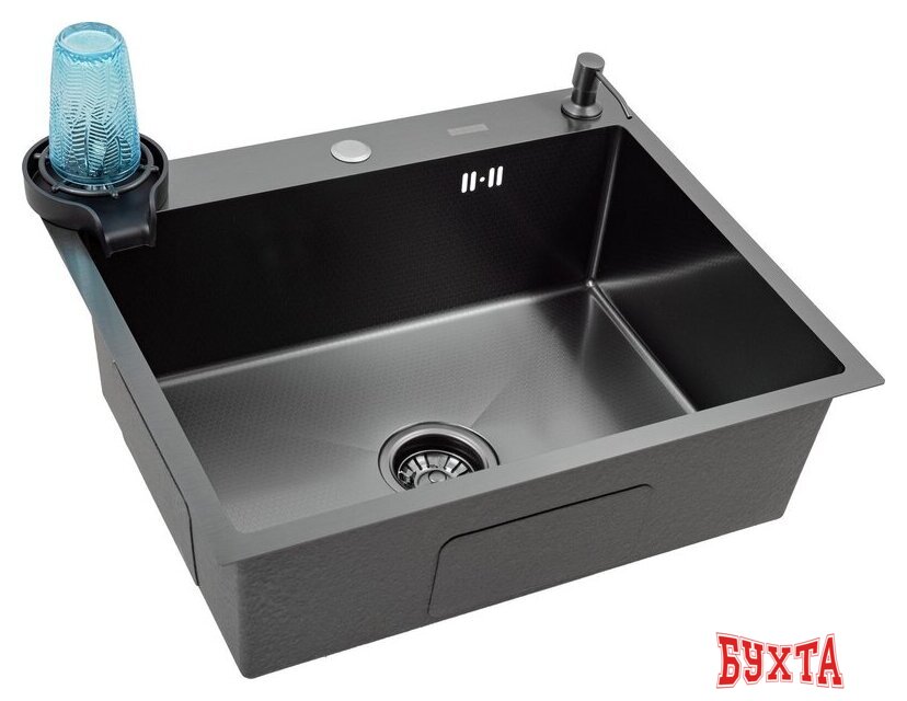 Кухонная мойка Futur FK 5550 Eco Embossing Pop-up Rinzer plus (Black Nano) 3