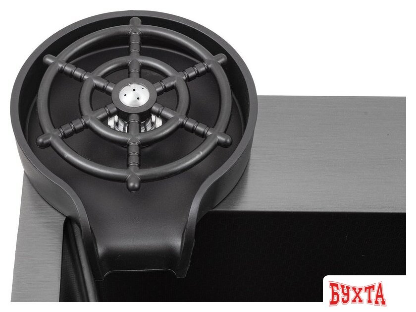 Кухонная мойка Futur FK 5550 Eco Embossing Pop-up Rinzer plus (Black Nano) 5