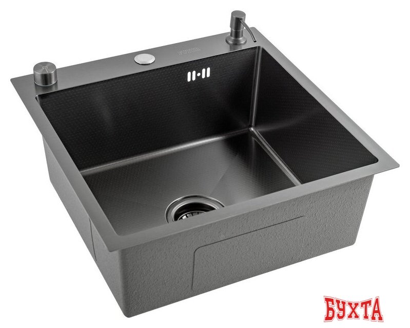 Кухонная мойка Futur FK 5050 Eco Embossing Pop-up (Black Nano) Mixer plus RAGLO R86.41.09 5