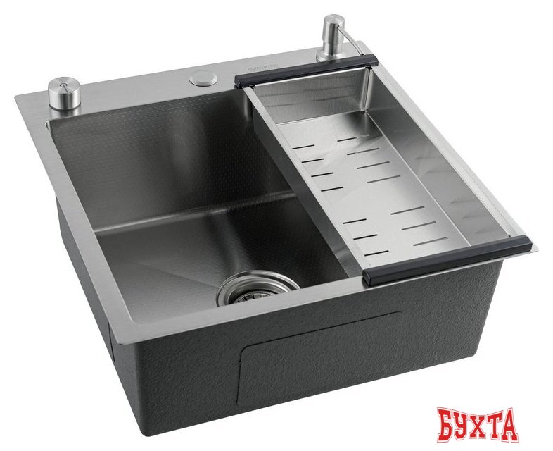 Кухонная мойка Futur FK 5050 Eco Embossing Pop-up Mixer plus R86.41.05 (Satin) 3