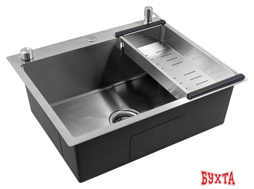 Кухонная мойка Futur FK 5550 Eco Embossing Pop-up Mixer plus R86.41.05 (Satin) 3