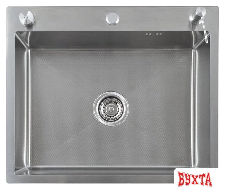 Кухонная мойка Futur FK 6050 Eco Embossing Pop-up Mixer plus R86.41.05 (Satin) 4