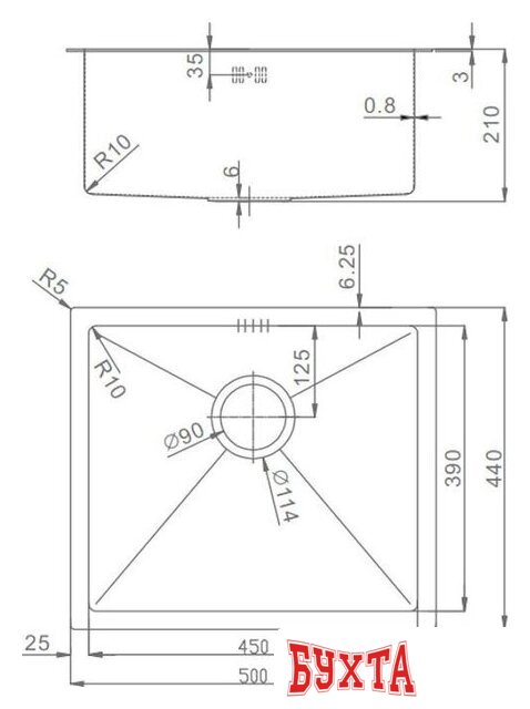 Кухонная мойка Raglo R703.5044.09 2