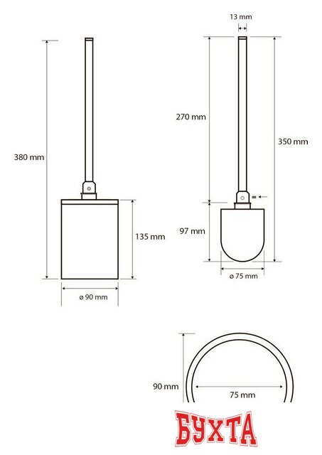 Ершик для унитаза Bemeta Dark 104913090 2