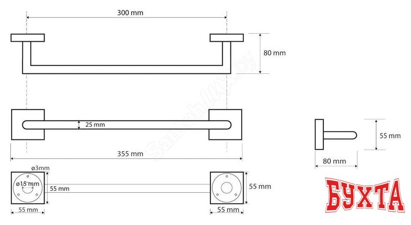 Поручень Bemeta Help 301100401 (хром) 2
