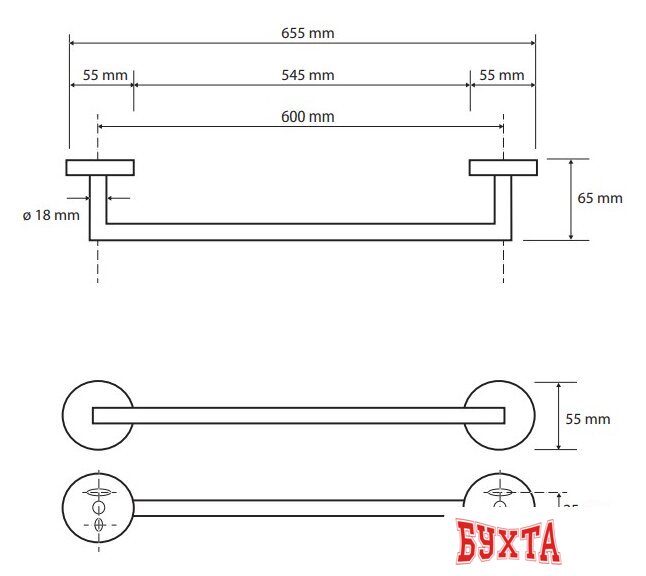 Держатель для полотенца Bemeta Brilo 161204042 2