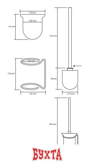 Ершик для унитаза Bemeta Neo 104113105 2