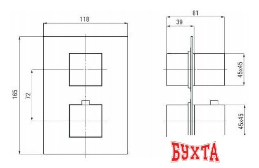 Смеситель без скрытого механизма Deante Box BXY NEAT 2