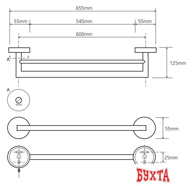 Держатель для полотенца Bemeta Brilo 161204052 2