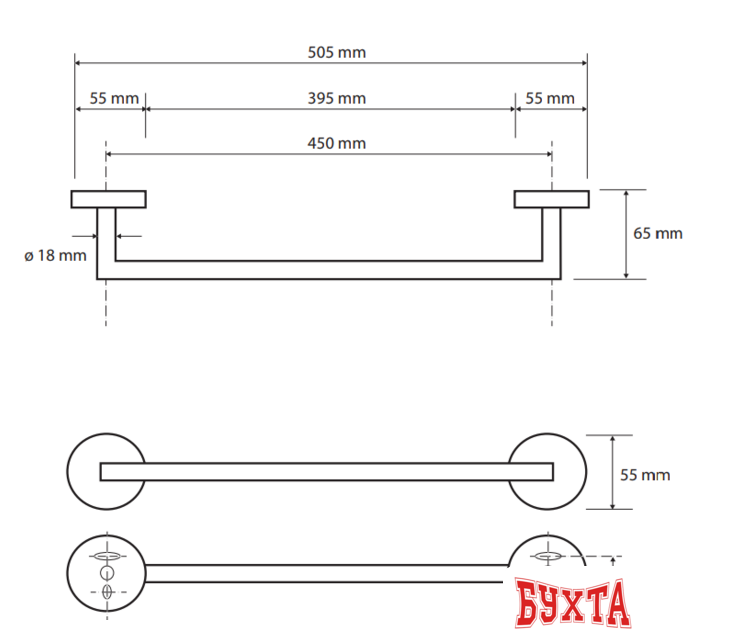Держатель для полотенца Bemeta White 104204024 2