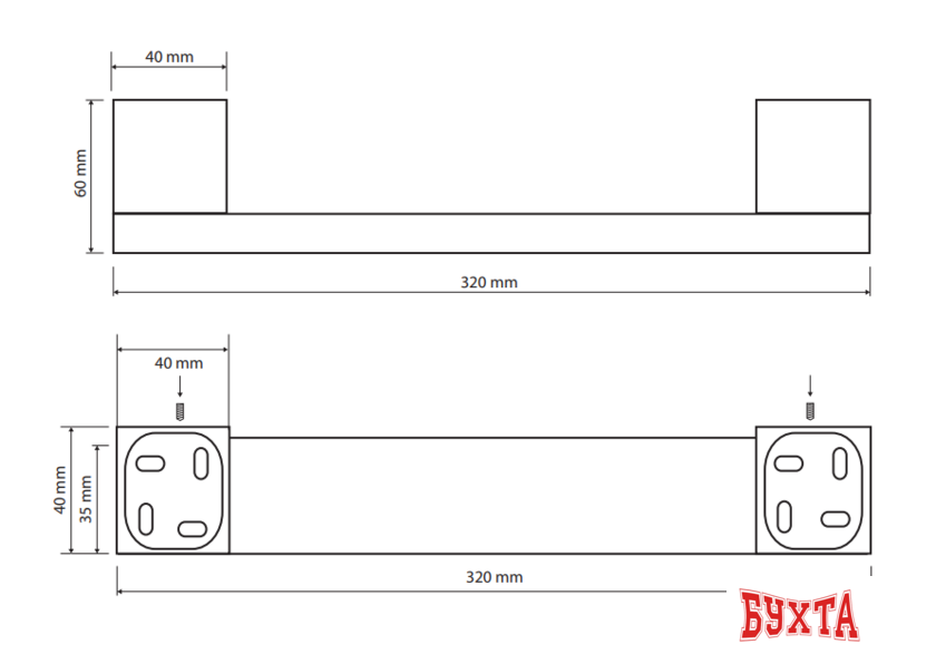 Поручень Bemeta Via 135007072 2