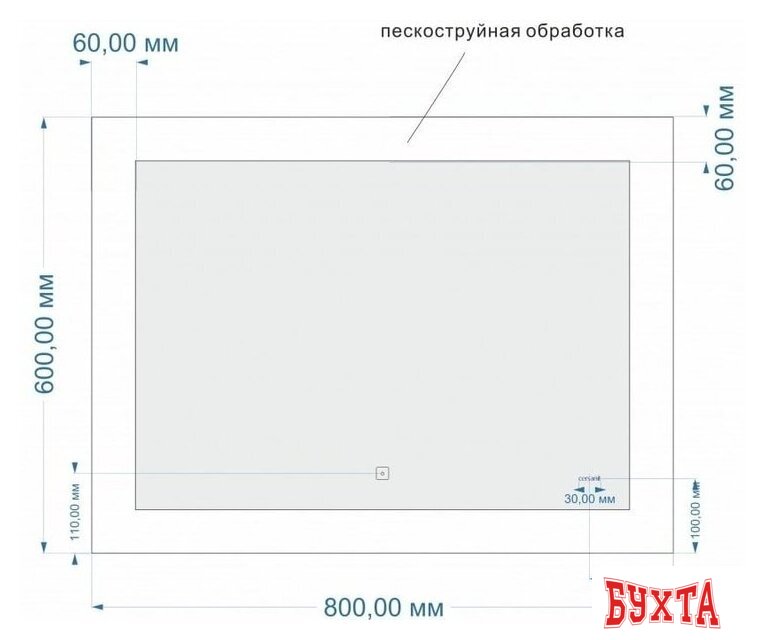 Мебель для ванных комнат Cersanit Зеркало Led 030 Design Pro 80x60 LU-LED030*80-d-Os 4