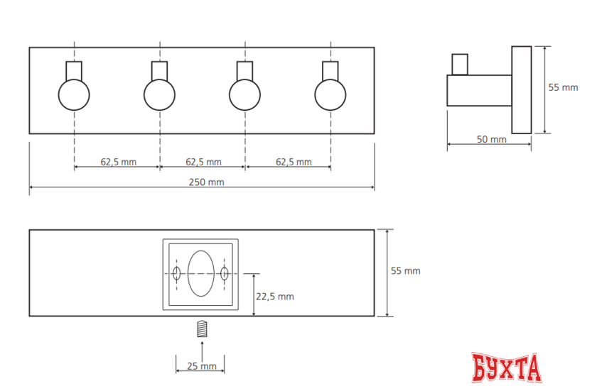 Крючок для ванны Bemeta Beta 132405212 2