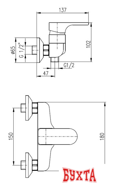 Смеситель Slezak RAV Юкон YU180.5CB (белый/хром) 2