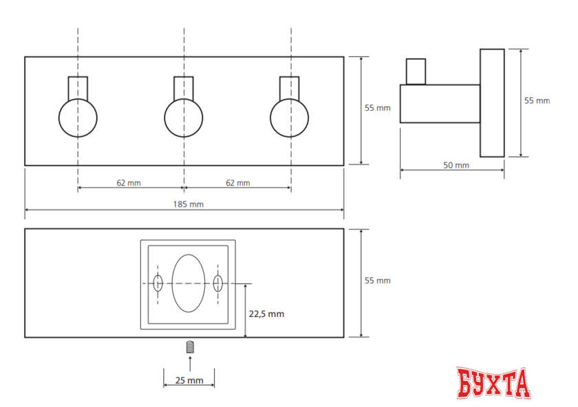 Крючок для ванны Bemeta Beta 132405232 2