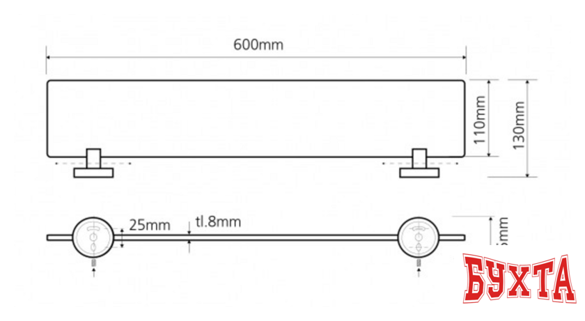Мебель для ванных комнат Bemeta Полка Omega 104102042 2