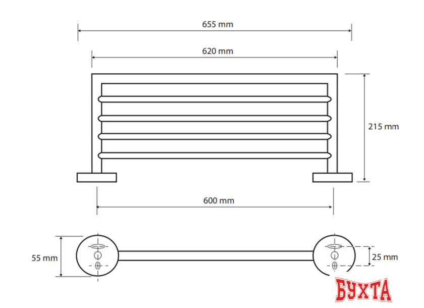 Полка для полотенца Bemeta Omega 104205082 2