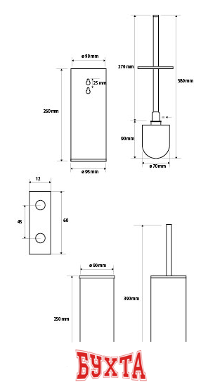 Ершик для унитаза Bemeta Dark 102313060 2
