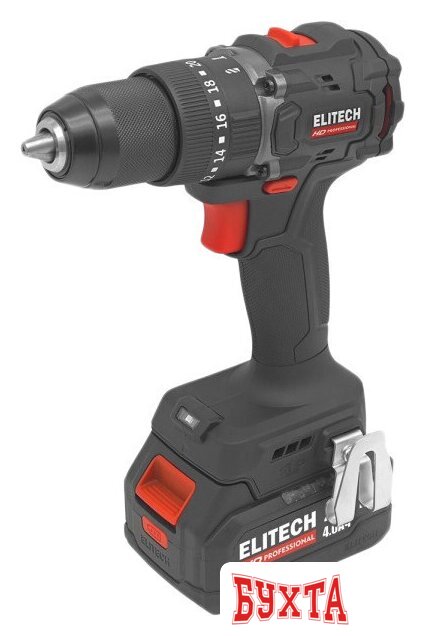 Ударная дрель-шуруповерт ELITECH HD Professional CD 20ISL2 E2201.041.02 (с 2-мя АКБ 4 Ач, кейс)