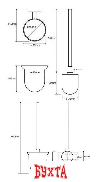 Ершик для унитаза Bemeta Trend-I 104113018 3