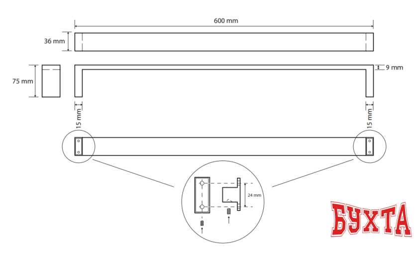 Держатель для полотенца Bemeta Gamma 145804042 2
