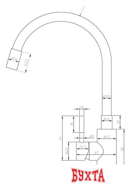 Смеситель Esko Kitchen K44SB 2